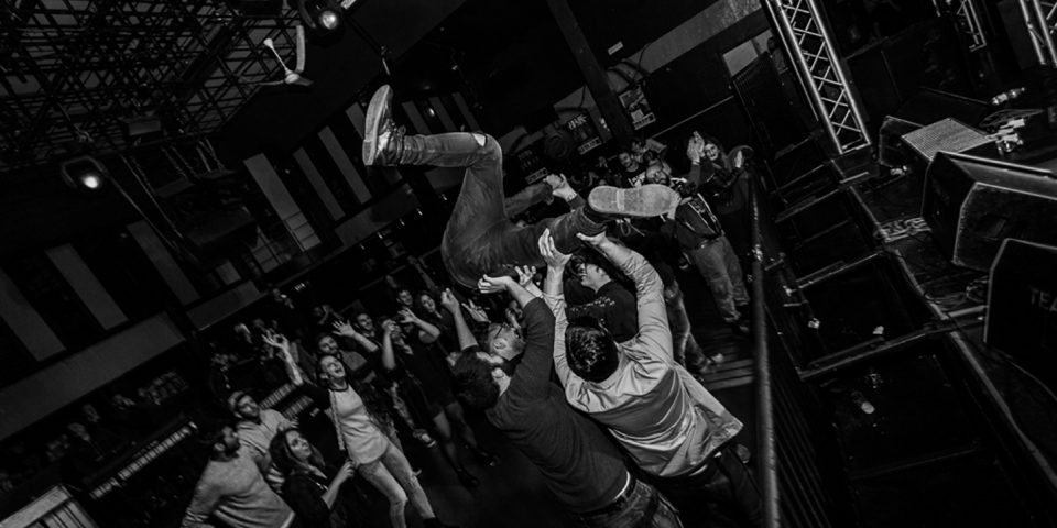 Several Union live picture stage diving release party Rising Sun at Vidia Club, Cesena